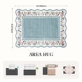 thumbnail image 4 of Lahome Washable 9'x12' Scalloped Area Rug, Blue Boho Floral Rugs for Living Room, Non-Slip Low-Pile Vintage Distressed Carpet for Bedroom Dining Room Office, Large Rug, Blue, 4 of 11