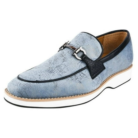 

LIBERTYZENO Mens Classic Formal Slip On Loafers Gray