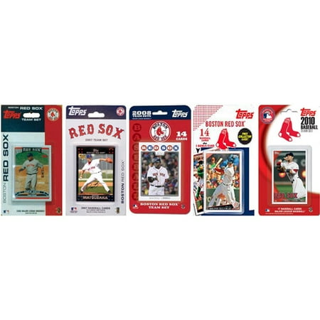 MLB Boston Red Sox 5 Different Licensed Trading Card Team Sets