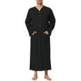 thumbnail image 1 of CAMISA DE NOCHE CHIC INSPIRE para Hombres de Algodón, Color Sólido, Cierre de Botón, 2 Bolsillos, Talla L, Negro, 1 of 6