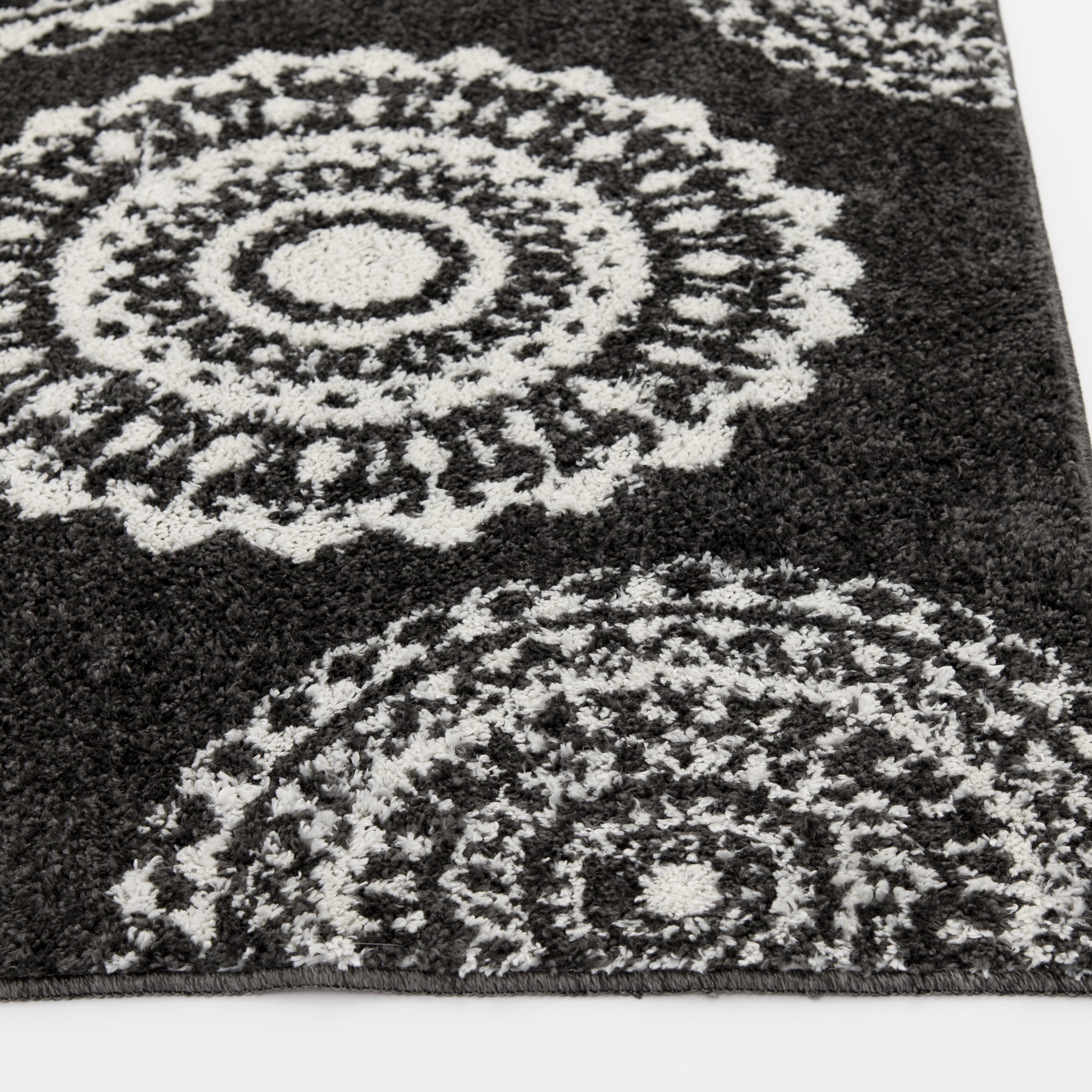 Mainstays 9'X12' Charcoal Gray Medallion Shag Indoor Area Rug