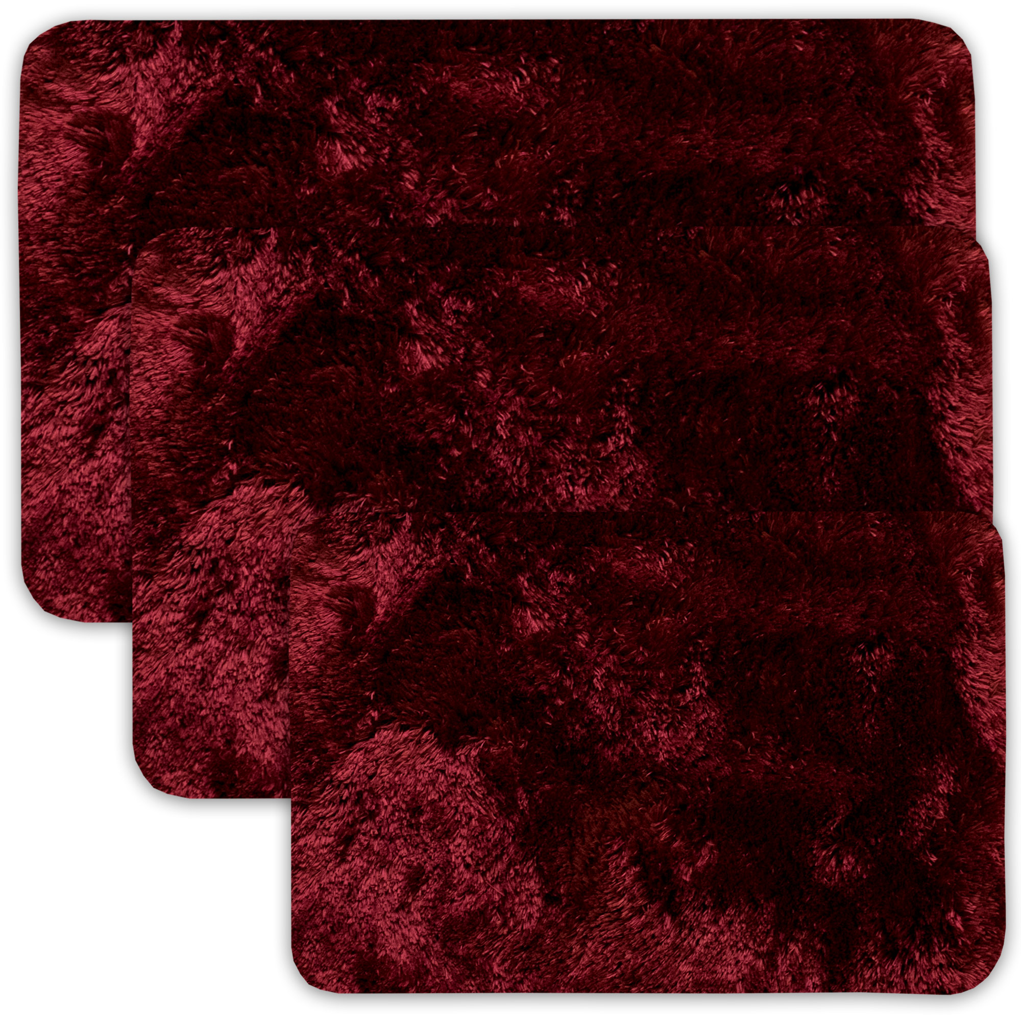 Bath Rug, Non Skid Back, Soft Faux Fur St. Lucia Prima 3 Piece Set