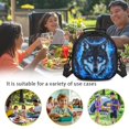 thumbnail image 6 of Jeiento Wolf Lunch Bag for Kids Boys Insulated Lunch Box with Strap Crossbody Purse Snack Storage Pouch for Adult Travel Picnic Office Work Lightweight Lunchbox with Handle Blue Cool Flame, 6 of 6