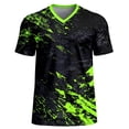 thumbnail image 2 of LEKWK Workout Shirts for Men Quick-Dry Short Sleeve Graphic Soccer Jersey Breathable Loose Fit V Neck Athletic Shirts Fan Soccer Running Gym Sports Wear, 2 of 6