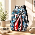 thumbnail image 4 of 3D Shark Mouth Graphic Print Backpack, Comic Style Colorful Design, Casual Daypack for Youths and Teens, 4 of 4