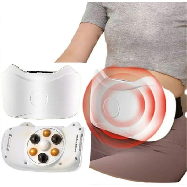 Electric Bian Stone Abdominal Massager, Smart EMS Tummy Belly Massager Belt for Fat Burning & Bloating Relief