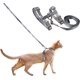 thumbnail image 1 of Set de arnés y correa para gato pidan ajustable a prueba de escapes, gris, 1 of 9