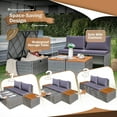 thumbnail image 5 of Devoko Patio Day Bed with 2 Side Tables Outdoor Daybed Set Multifunctional Rattan Lounge Bed for Backyard Porch Poolside Lawn Beach (Gray), 5 of 6