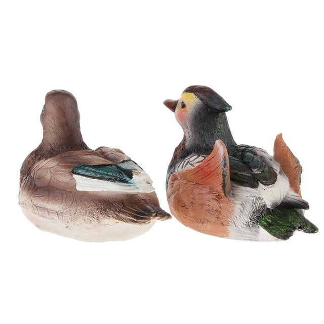 Estatuas de Mandarín de Resina Perfecl, Par de Mandarín Artificial para Decoración de Jardín 15x8x8cm