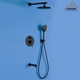 thumbnail image 4 of Boyel Living 9.5" Wall-Mounted Rain Shower Faucet Pressure Balanced Valve Shower Faucet Set with Tub Spout锛孧atte Black, 4 of 9