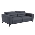 thumbnail image 3 of Titan Furnishings Italian Leather Sofa Set with Power Recliner in Dark Gray, 3 of 26