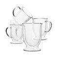 thumbnail image 1 of Brew To A Tea- Tazas de café de vidrio de doble pared, 16 oz, juego de 4, con aislamiento transparente, reutilizables, aptas para microondas, lavavajillas, regalo para el día de la madre, 1 of 1