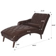 thumbnail image 4 of CQSXDA Chaise Lounge Arm Chair With Pillow  Upholstered Soft Chair For Living Room Or Bedroom Use, Dark Brown, 4 of 12