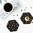 thumbnail image 4 of Yiaed Cow Skulls Print Leather Coasters for Drinks - Cup Coasters Coffee Table Kitchen Table Bar, Home & Office Gifts Handmade Drink Coasters-Hexagon, 4 of 6