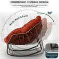 thumbnail image 5 of Outdoor Rocking Chair, Patio Oversized Wicker Egg Rocking Chair, Indoor & Outdoor Comfy Rocker Chair with Thick Cushion, Modern Lounge Chair for Balcony, Front Porch, Garden, Backyard, Deck, 5 of 13