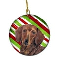 thumbnail image 1 of Dachshund Candy Cane Holiday Christmas Ceramic Ornament, 1 of 1