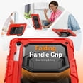 thumbnail image 3 of Case for Samsung Galaxy Tab S10 Lite/S10 FE/S9 FE/S9, 360 Rotating Stand Handle Shoulder Strap Heavy Duty Shockproof Cover, Red, 3 of 7