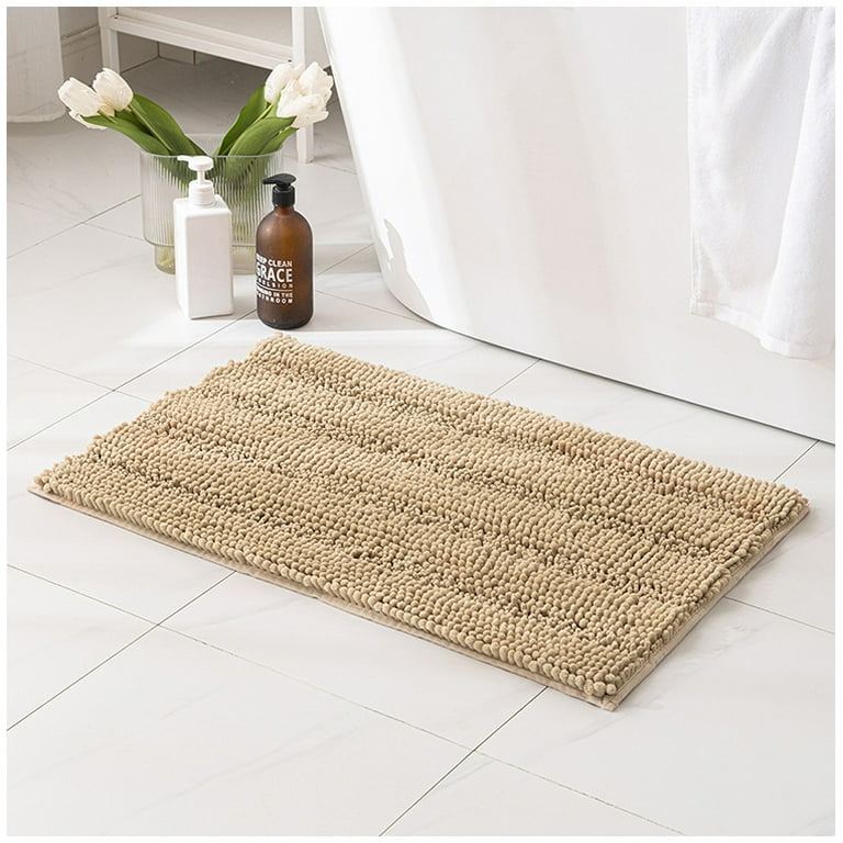 Homgreen Extra Large Plush Microfiber Non Slip Soft Bathroom Rug, Absorbent  Machine Washable Chenille Bath Mat