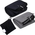 thumbnail image 1 of 3 Pieces Golf Towel Set Golf Ball Towel Microfiber Waffle Pattern Tri-fold Golf Towels Golf Washer Cleaner Towel with Clip for Golf Lover, 1 of 7
