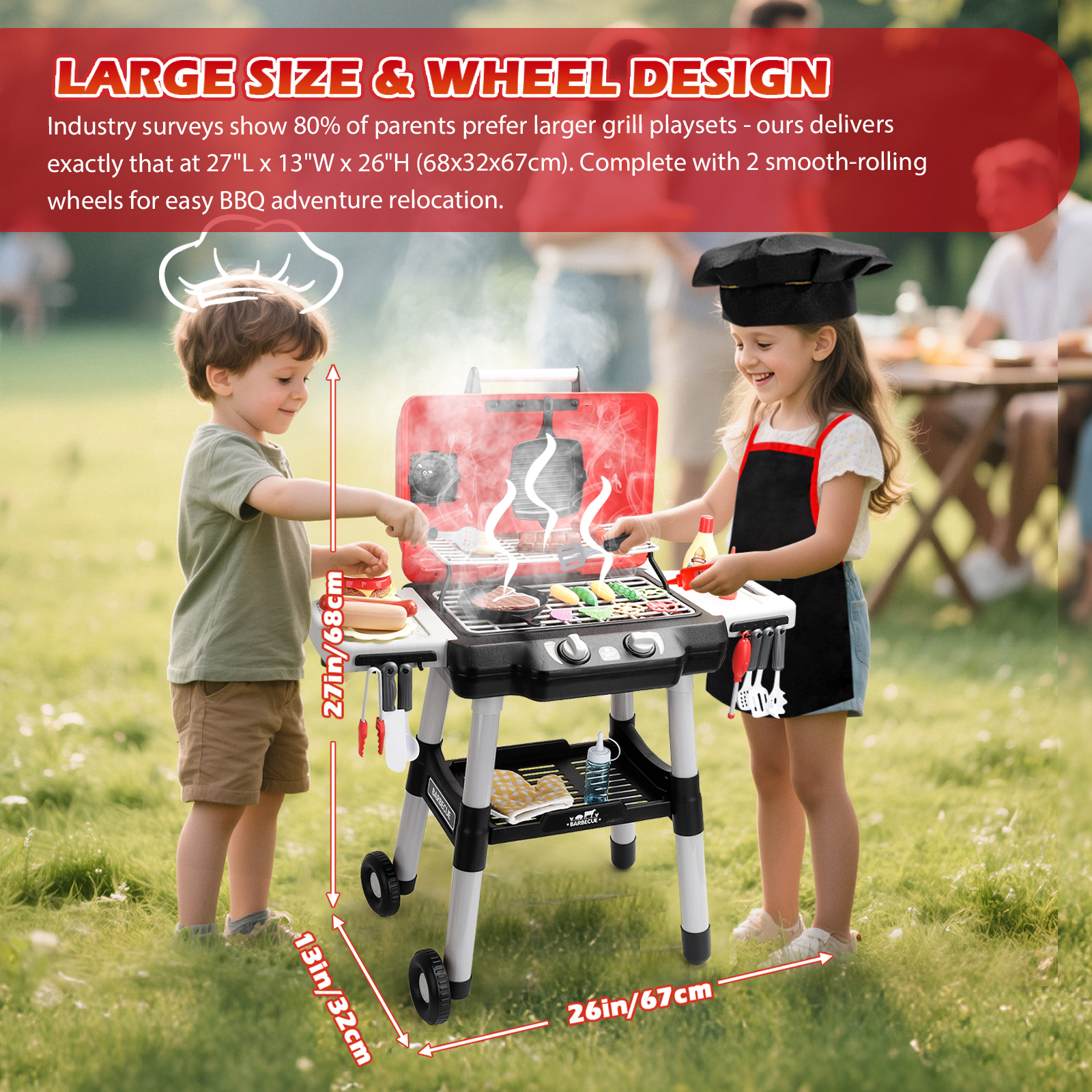 GreatCool Kids BBQ Grill Playset with Smoke & Sound Effects photo 4