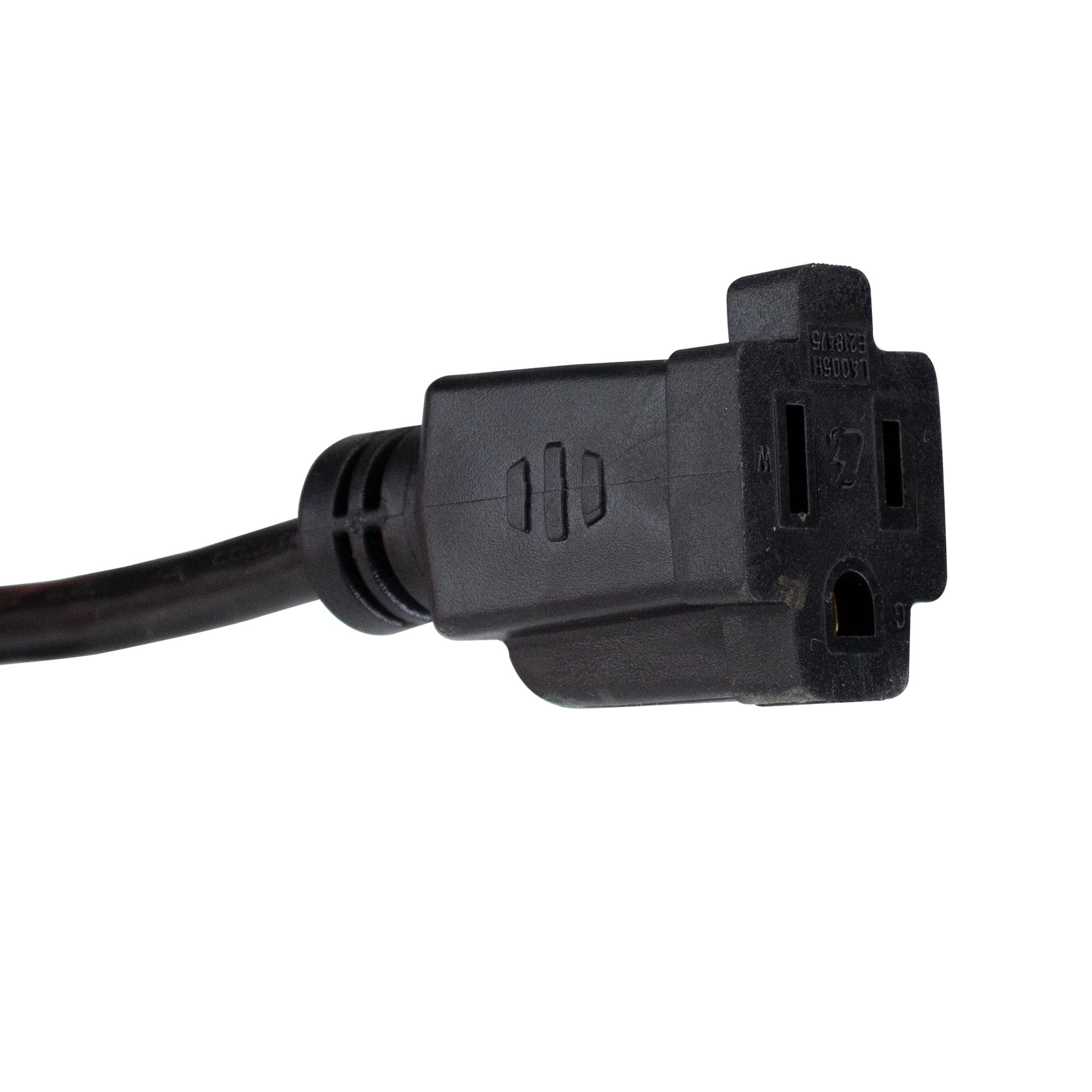Northlight Three-Prong Outdoor Extension Power Cord with End Connector - 40' - Black