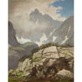 thumbnail image 2 of Walery Eljasz-Radzikowski 15x18 Black Ornate Wood Framed Double Matted Museum Art Print Titled - Rock Refuge of Reverend Stolarczyk in the Tatra Mountains (1876), 2 of 5
