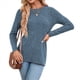 thumbnail image 1 of Camisas de Larga para Mujer, Cuello Redondo, Túnicas Casuales Azul XXL, 1 of 8