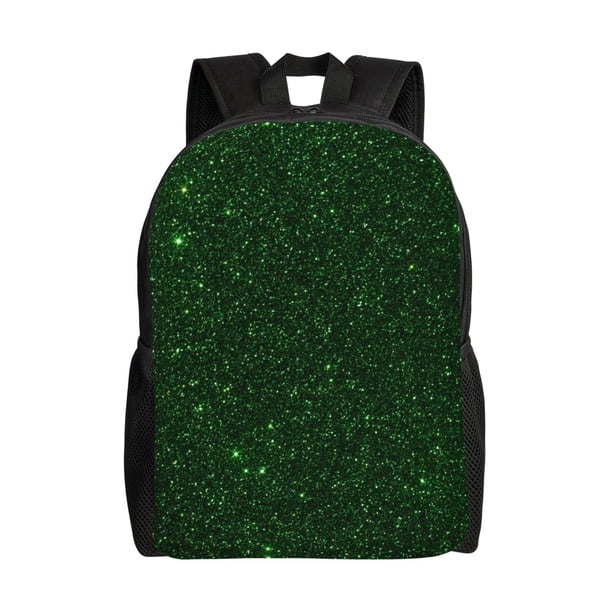 Disketp Emerald Green Sparkling Mochila Unisex de Apertura Lateral Completa, Mochila para Laptop para Escuela, Trabajo y Viajes