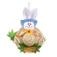 thumbnail image 2 of ZUARFY Happy Easter Party Cute Straw Hat Rabbit Door Hanging Wreath Home Wall Window Garden Decor Party Easter Ornament, 2 of 10
