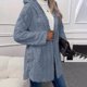 thumbnail image 4 of Chaquetas y abrigos casuales con capucha de manga larga para mujer, chaqueta cálida de invierno con capucha de manga larga, chaqueta de felpa con botones de color liso, blusa para mujer, 4 of 9