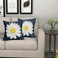 thumbnail image 6 of Daisy Flower Navy Blue Pillow Covers 18x18 Inch White Petal Floral Bloom Decorative Pillow Cases Spring Summer Seasonal Square Cushion Covers Farmhouse Home Decor For Porch Couch Outdoor Set of 2, 6 of 6