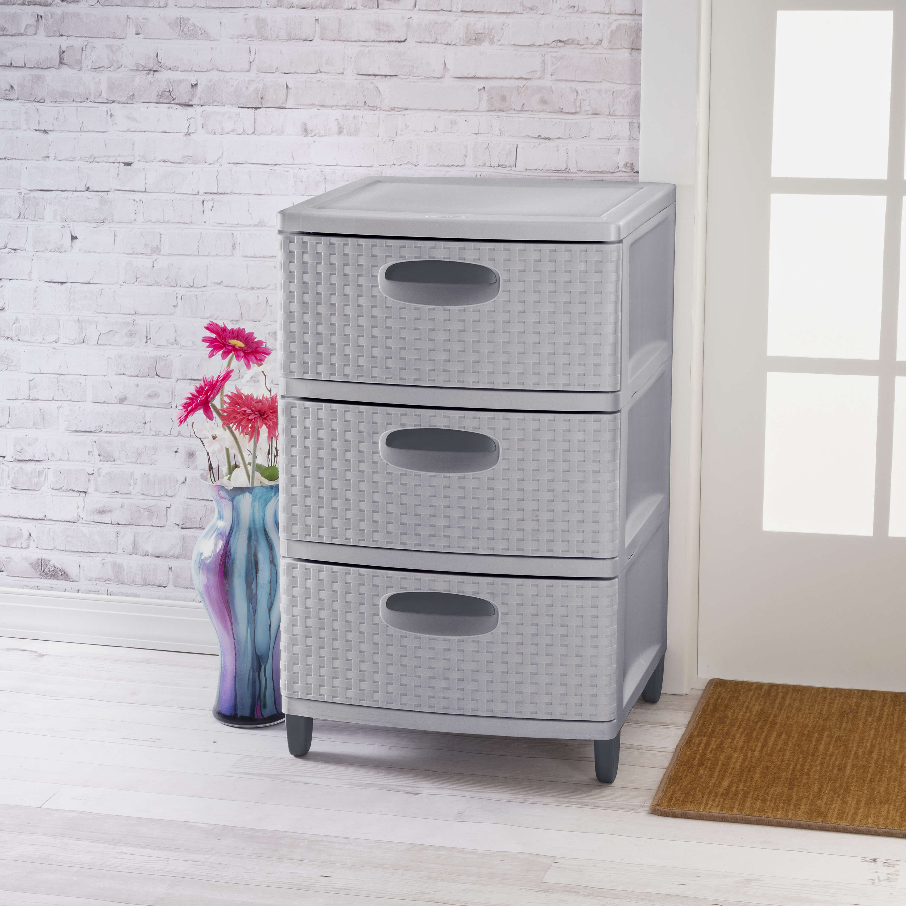 Sterilite 3 Weave Drawer Unit Cement - Walmart.com