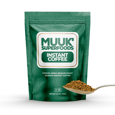 MUUK' INSTANT COFFEE | 100% Organic Arabica Medium Roast | 3.5 oz (100g) 30 Cups