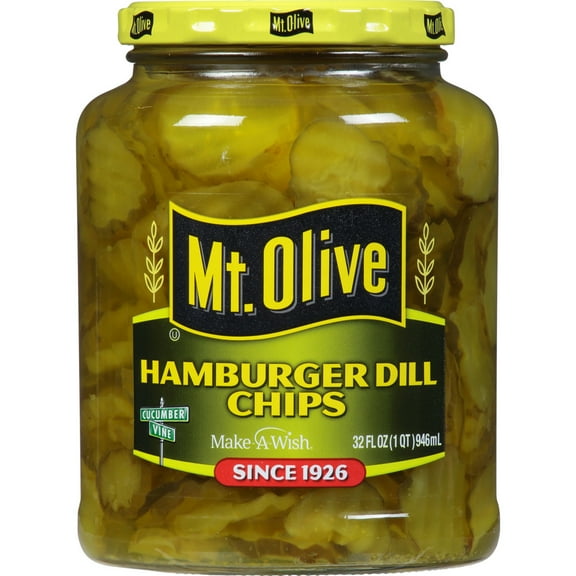 Mt. Olive Hamburger Dill Pickle Chips - 32 fl oz jar