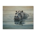 thumbnail image 3 of Designart "Serene African Hippos I" Animals Print on Natural Pine Wood, 3 of 5