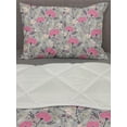 thumbnail image 3 of Floral Comforter & Sham Bedding Set, Repeating Pattern of Dandelions Gillyflowers on Greyish Background, 3 pcs Duvet Set Microfiber Filling Quilt, 5 Sizes, Multicolor, by Ambesonne, 3 of 4