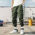 thumbnail image 2 of Men's Casual Cargo Pants Techwear Streetwear Elastic Waist Jogger Outdoor Sport Trousers with Pockets Lightweight Comfortable, 2 of 2