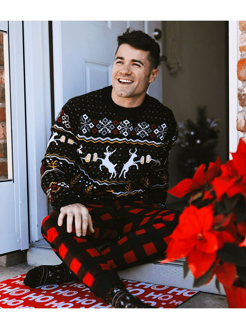 Tipsy Elves Reindeer Cheersing Classic Ugly Christmas Sweater for