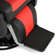 thumbnail image 4 of YeekTok PVC Leather Case ABS Armrest Shell 300lbs Load-Bearing Disc With Footrest Can Be Put Down Barber Chair Red And Black, 4 of 9