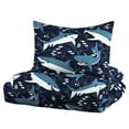 thumbnail image 5 of Dream Factory Sharks Twin 2 Piece Mini Comforter Set, Printed Pattern, Polyester, Cotton, Navy, Child, Unisex, 5 of 7