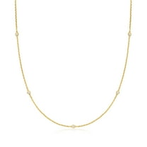 Ross-Simons 0.20 ct. t.w. Lab-Grown Diamond Station Necklace in 18kt Gold Over Sterling, Women's, Adult