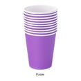 thumbnail image 3 of Inteprter Vasos de colores de estimulación de papel para fiestas, letras y números que no se deforman, borde impreso, 50 Uds. Mostrada púrpura, 3 of 6