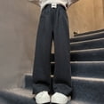 thumbnail image 3 of EnJoCho Childrens Straight Wide Leg Pants Girls Older Junior High School Students Casual Sweatpants Trousers Elastic Waist Comfort Trendy Everyday, 3 of 7