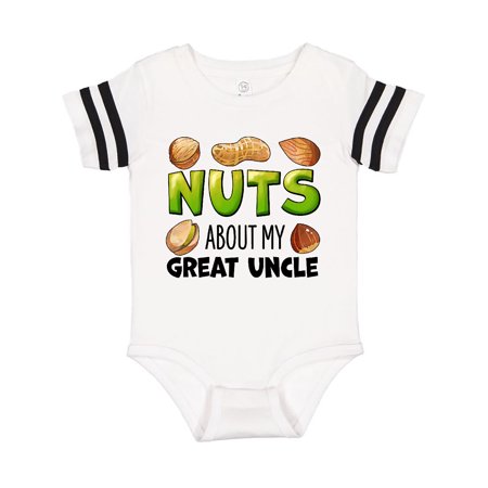 

Inktastic Nuts About My Great Uncle Peanut Almond Pistachio Gift Baby Boy or Baby Girl Bodysuit
