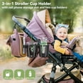 thumbnail image 3 of KDD Stroller Cup Holder, Cup Holder Universal with Phone Rack, Suit Wheelchair, Walker, Bike, Scooter, Black, 3 of 9