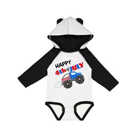 

Inktastic Happy Fourth of July Monster Truck Gift Baby Boy or Baby Girl Long Sleeve Bodysuit