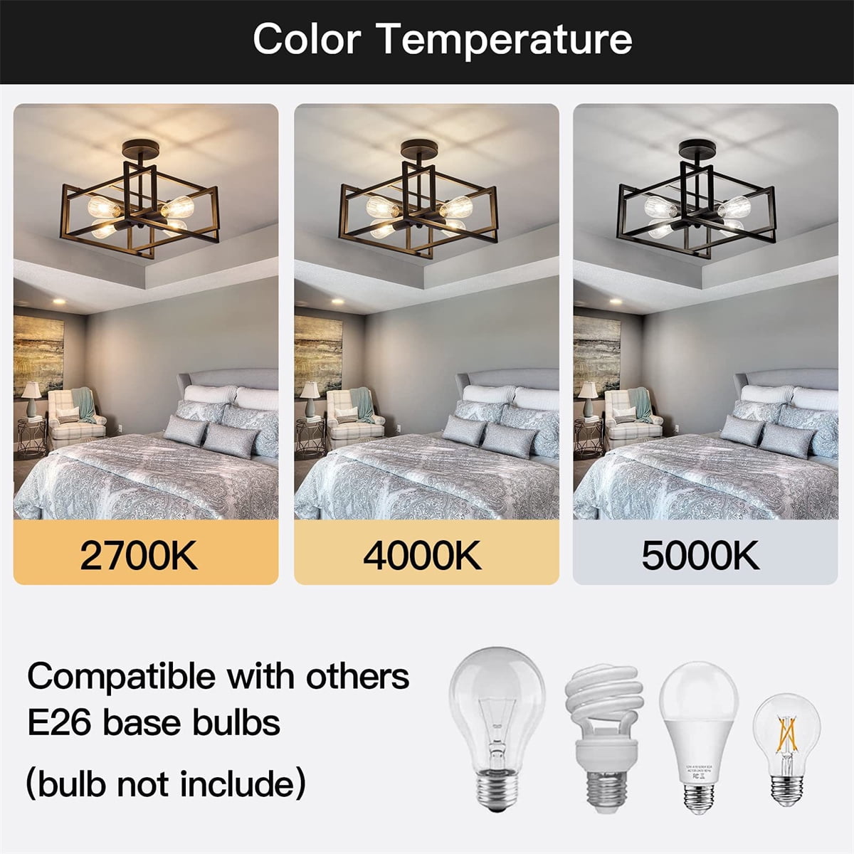 Flush Mount Ceiling Light Fixture Industrial Metal Close to Ceiling Lights,Farmhouse Lighting for Hallway Bedroom Kitchen Dining