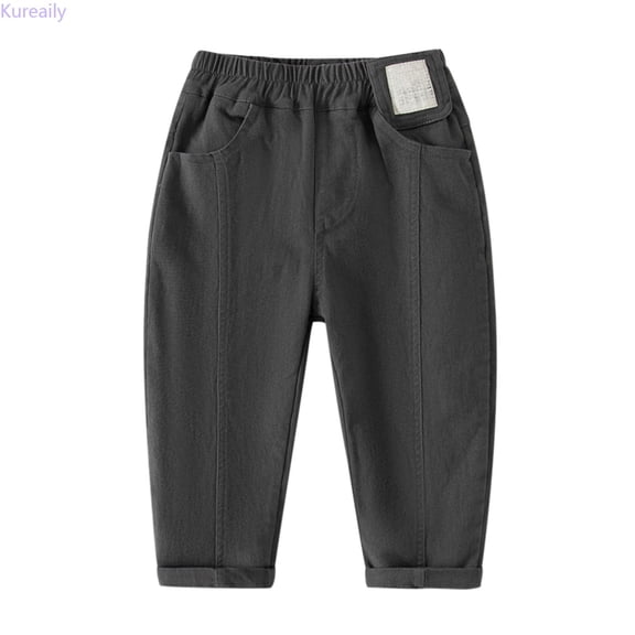 Kureaily Boys Stretch Denim Pants For Kids Comfortable Casual Loose Fit Jeans With Elastic Waist For Outdoor School Daily Wear 3-4 Years