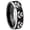 Black 2 Tone Beveled Edge, variant on Multiple Anchor Dome Gold Plated Tungsten Men Ring 10MM