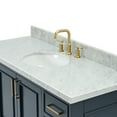 thumbnail image 3 of Ariel Stafford 55 Inch Single Oval Sink Vanity With Carrara White Marble Countertop W/1.5" Edge In Midnight Blue, 3 of 10